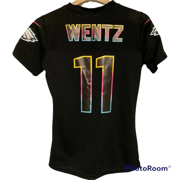 Carson Wentz NFL Black/Neon Jersey. NWT. Med. - Picture 2 of 6